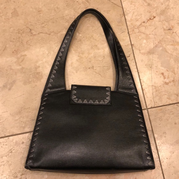 HP🥳100% Authentic lizard skin Versace black bag❤️ - Picture 4 of 10